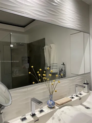 a view of a swimming pool with a garden