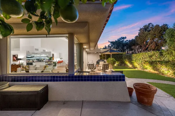 a view of a town with big houses