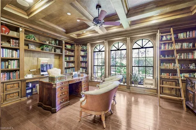 a room with cabinets