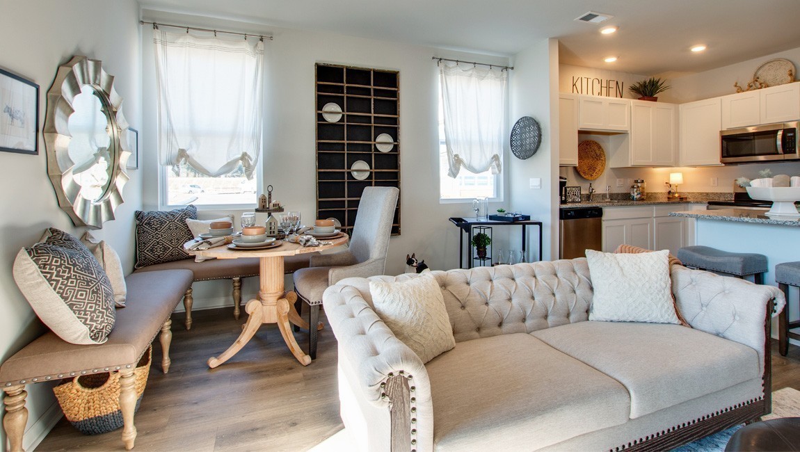 130 Cecil Road Lebanon, TN 37087 - Photo 13 of 46 a living room with furniture a wooden floor and a chandelier