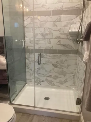 a bathroom with a shower