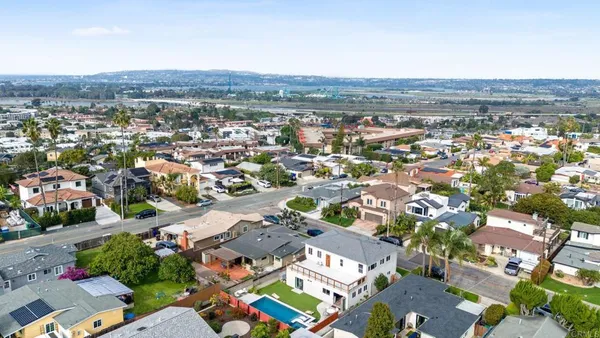 an aerial view of a city
