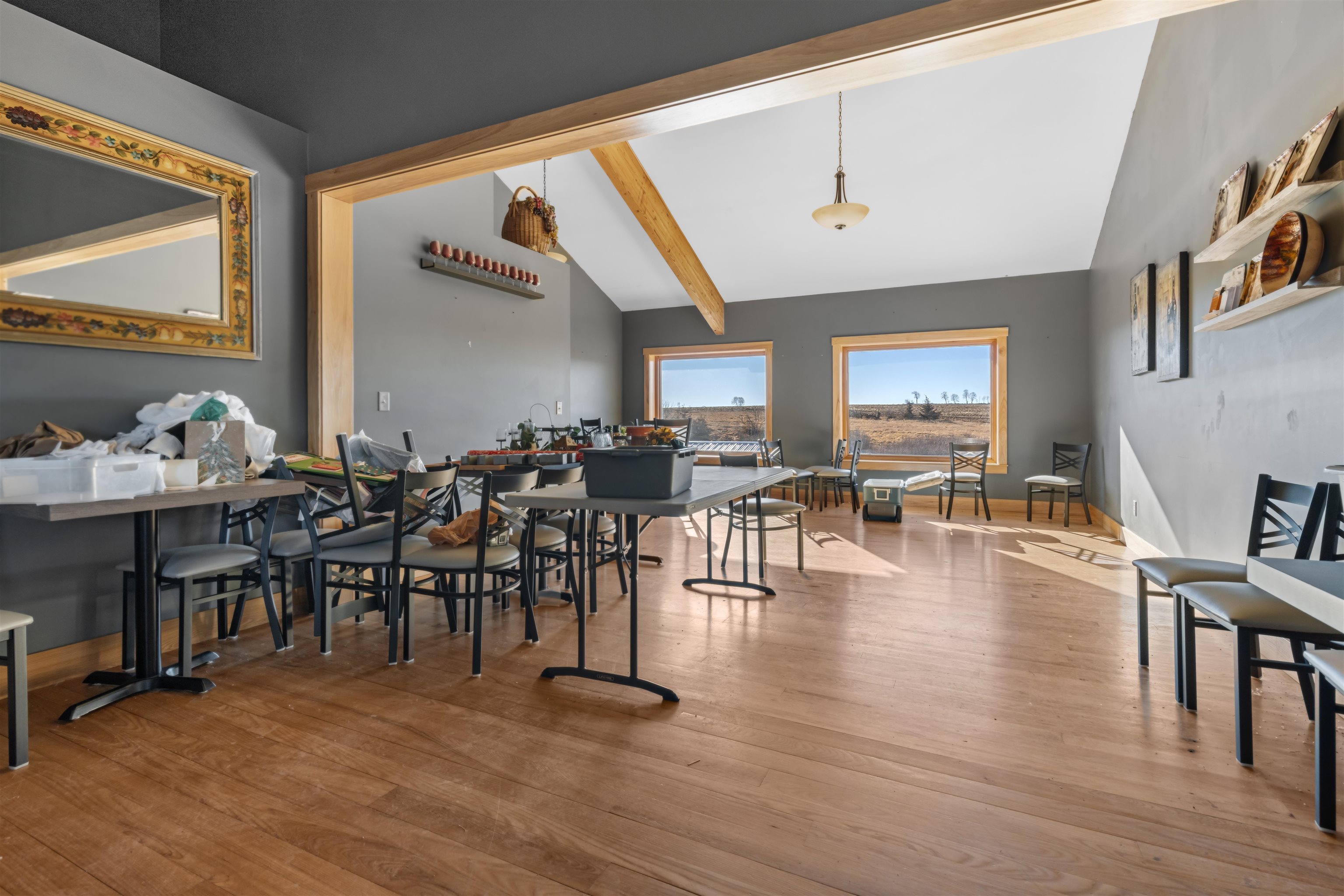 395 North Cedarville Road Freeport, IL 61032 - Photo 20 of 47 a living room with lots of furniture hardwood floor and a large window