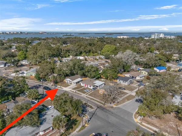 an aerial view of multiple house