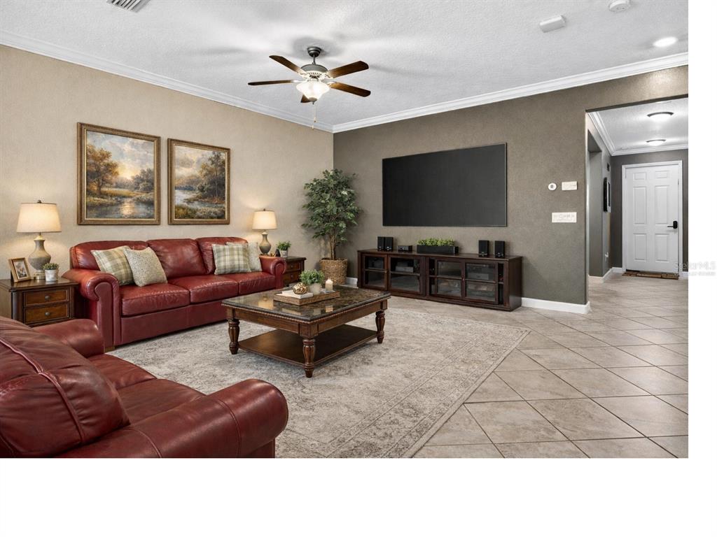 9906 Victory Gallop Loop Ruskin, FL 33573 - Photo 4 of 18 a living room with furniture and a flat screen tv