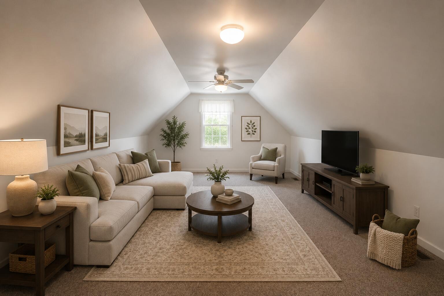 522 Pheasant Run Rensselaer, IN 47978 - Photo 50 of 55 a living room with furniture a flat screen tv and a large window