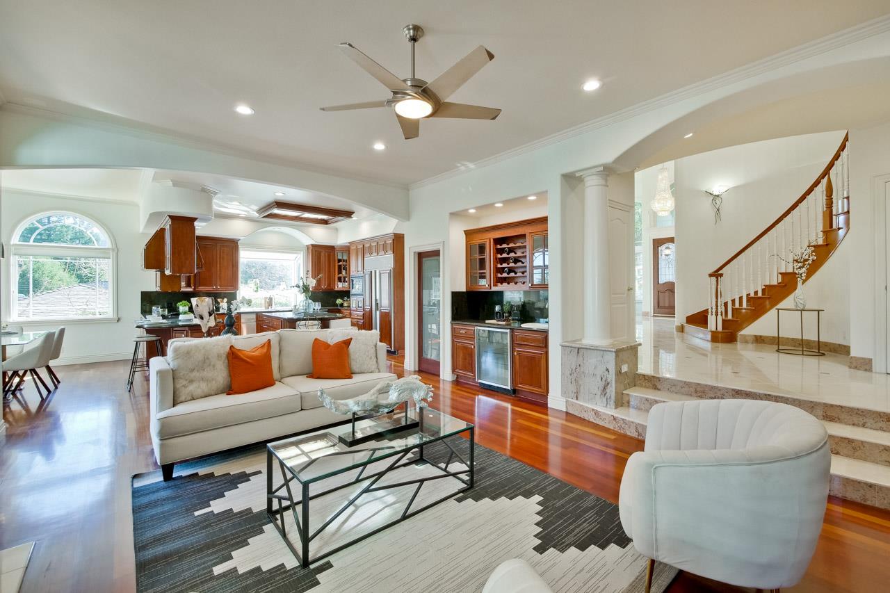 10935 Miramonte Road Cupertino, CA 95014 - Photo 30 of 71 a living room with furniture kitchen view and a large window