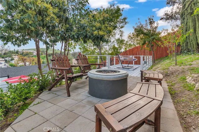 a view of outdoor space with seating