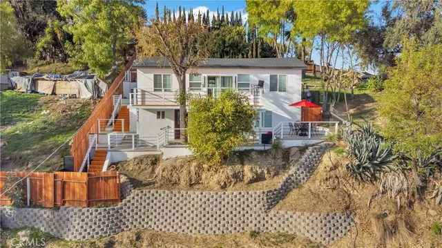 a view of a house with a patio
