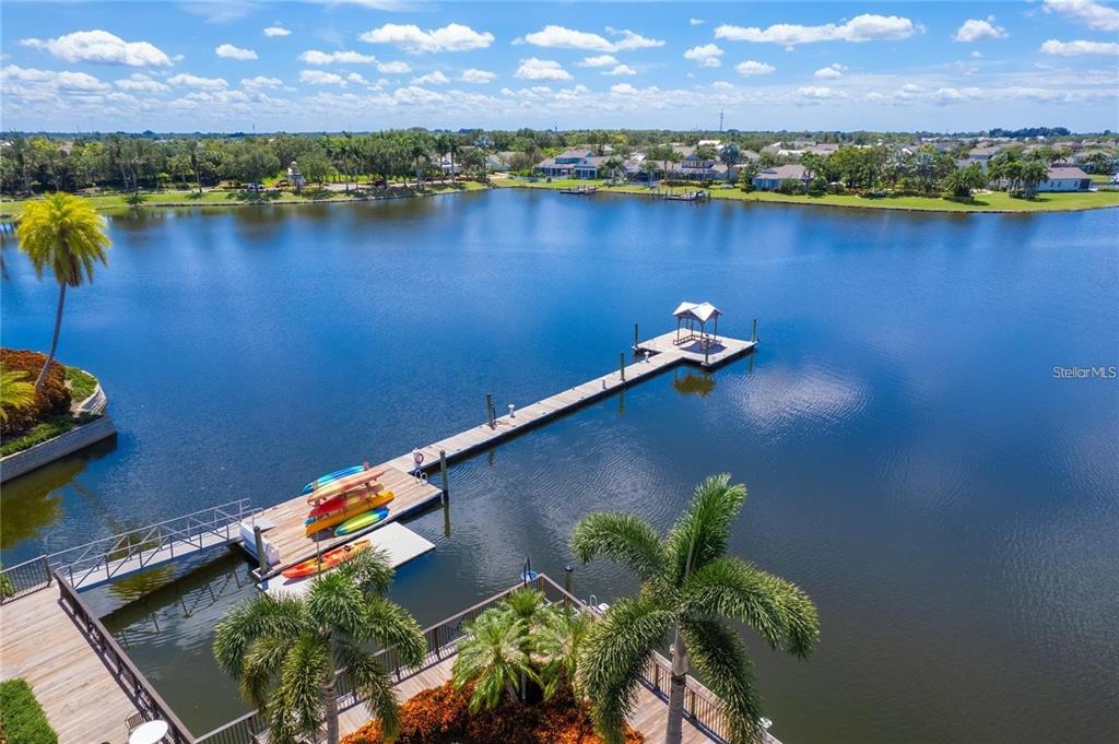 806 Winterside Drive Apollo Beach, FL 33572 - Photo 50 of 57 an aerial view of a house with a lake view