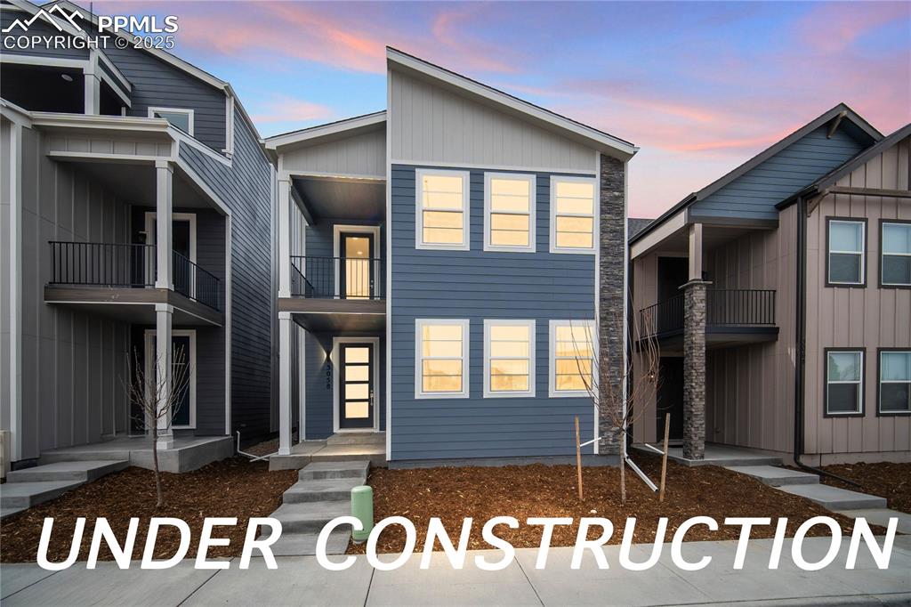 a front view of a house