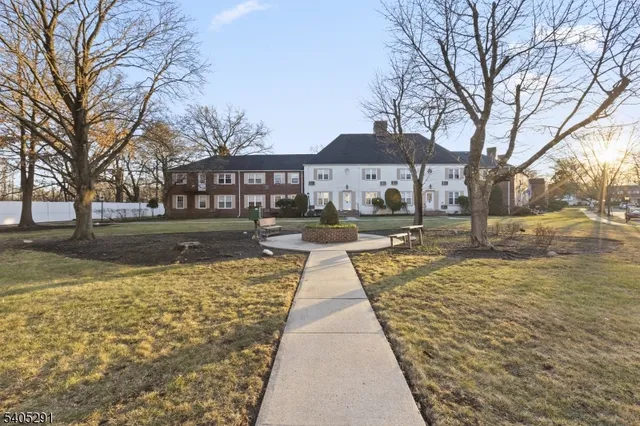 a view of a yard with an umbrella