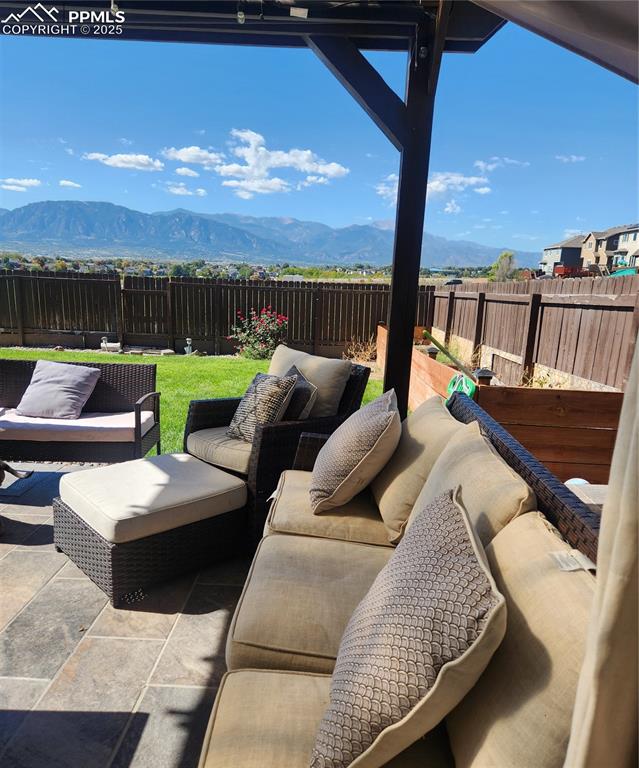 4530 Sierra Rica Road Colorado Springs, CO 80911 - Photo 26 of 44 a view of patio with couches and city view