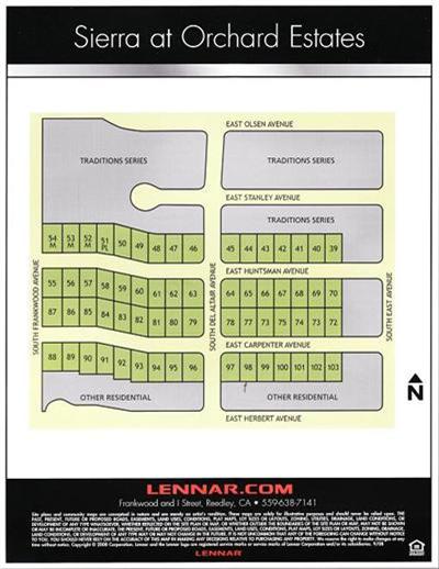 236 East Huntsman Avenue Reedley, CA 93654 - Photo 5 of 6 Homesite Map of Sierra @Orchard Estates II