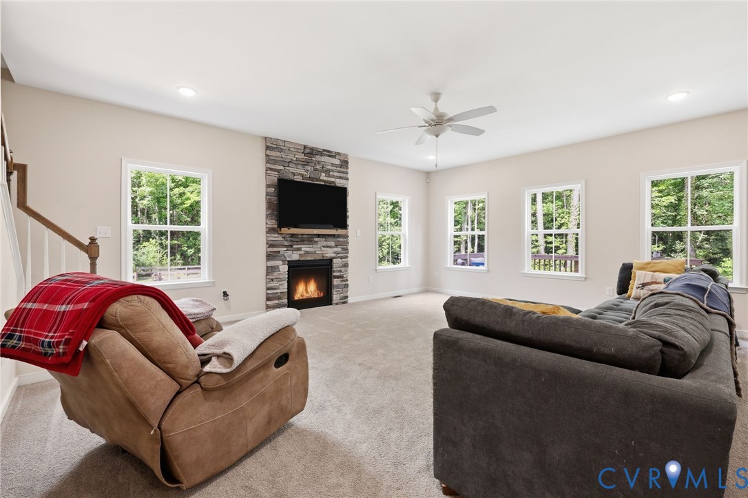13020 Elmont Road Ashland, VA 23005 - Photo 18 of 56 Large living room with gas fireplace