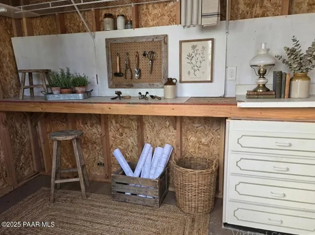 a view of outdoor space with trees all around