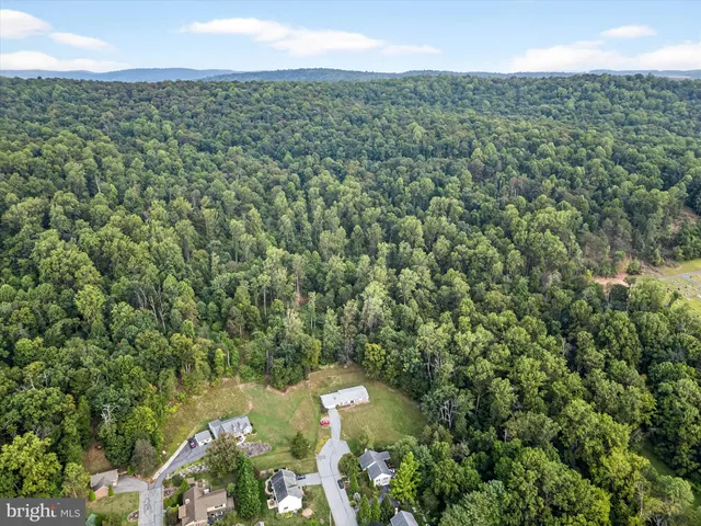 an aerial view of a residential houses with city view