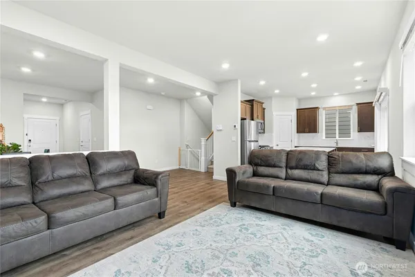a living room with furniture and a couch