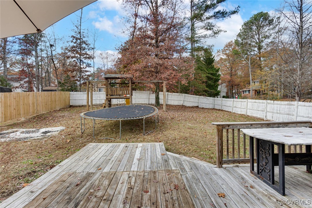 2314 Cox Road Henrico, VA 23233 - Photo 44 of 50 Wooden terrace with a trampoline
