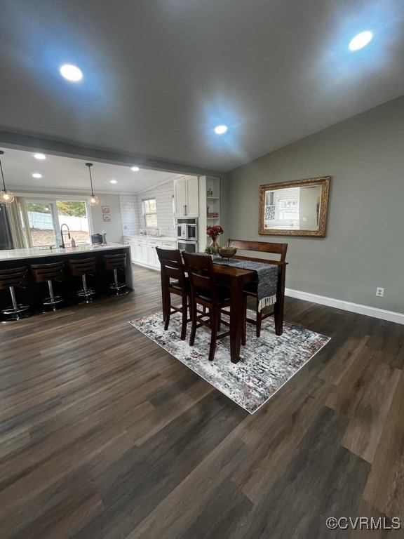 2314 Cox Road Henrico, VA 23233 - Photo 8 of 50 Dining room featuring lofted ceiling, dark hardwoo