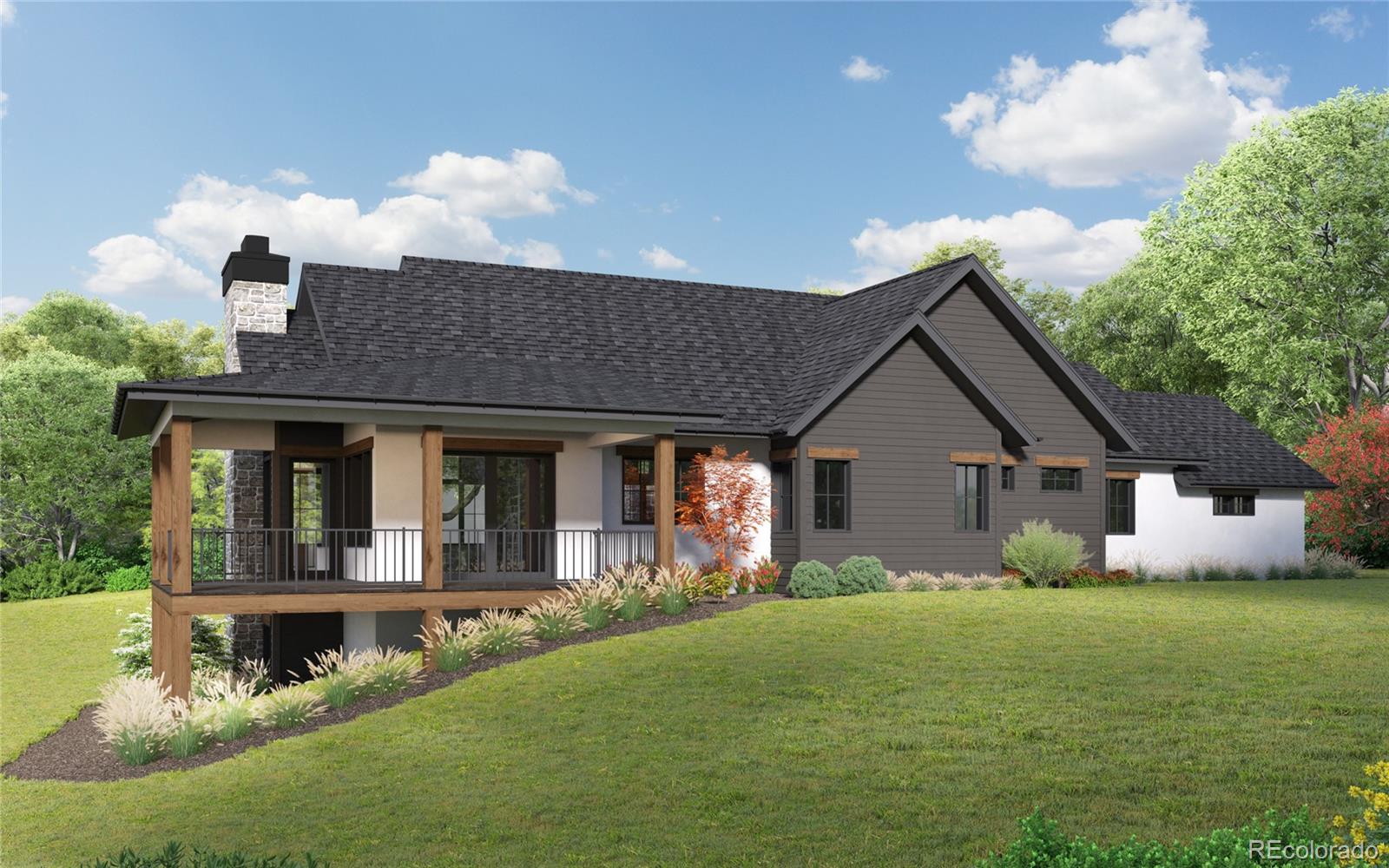 11060 Evening Hunt Road Franktown, CO 80116 - Photo 2 of 17 a front view of house with yard and green space