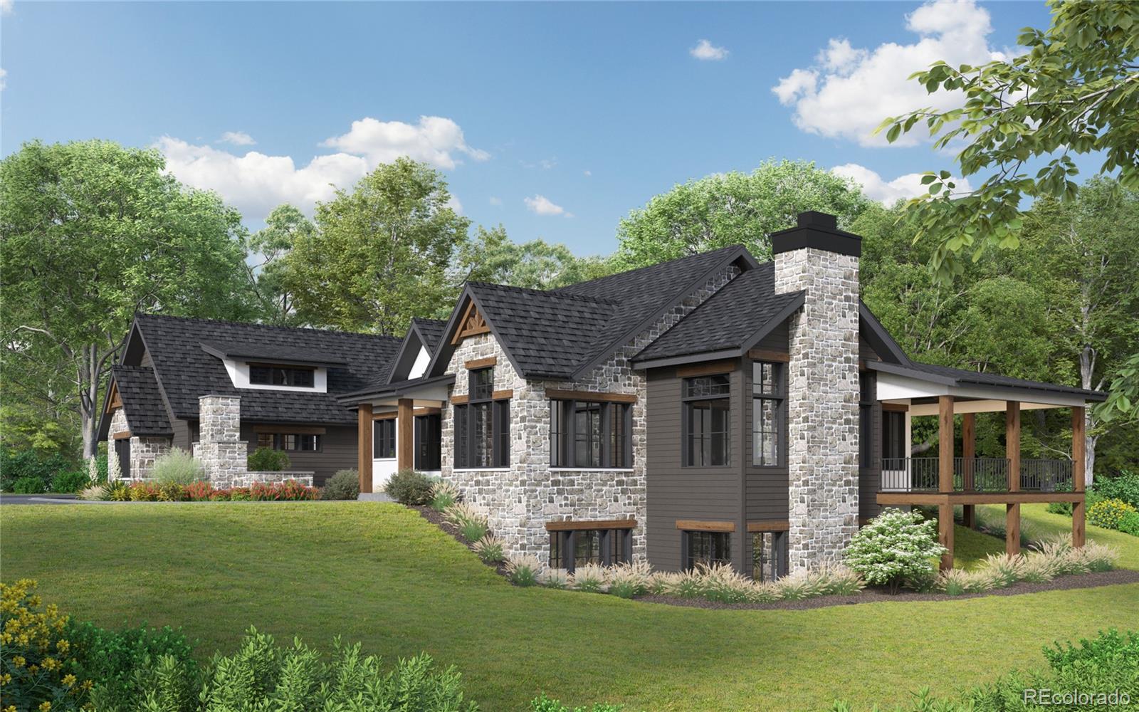 11060 Evening Hunt Road Franktown, CO 80116 - Photo 3 of 17 front view of house with a yard