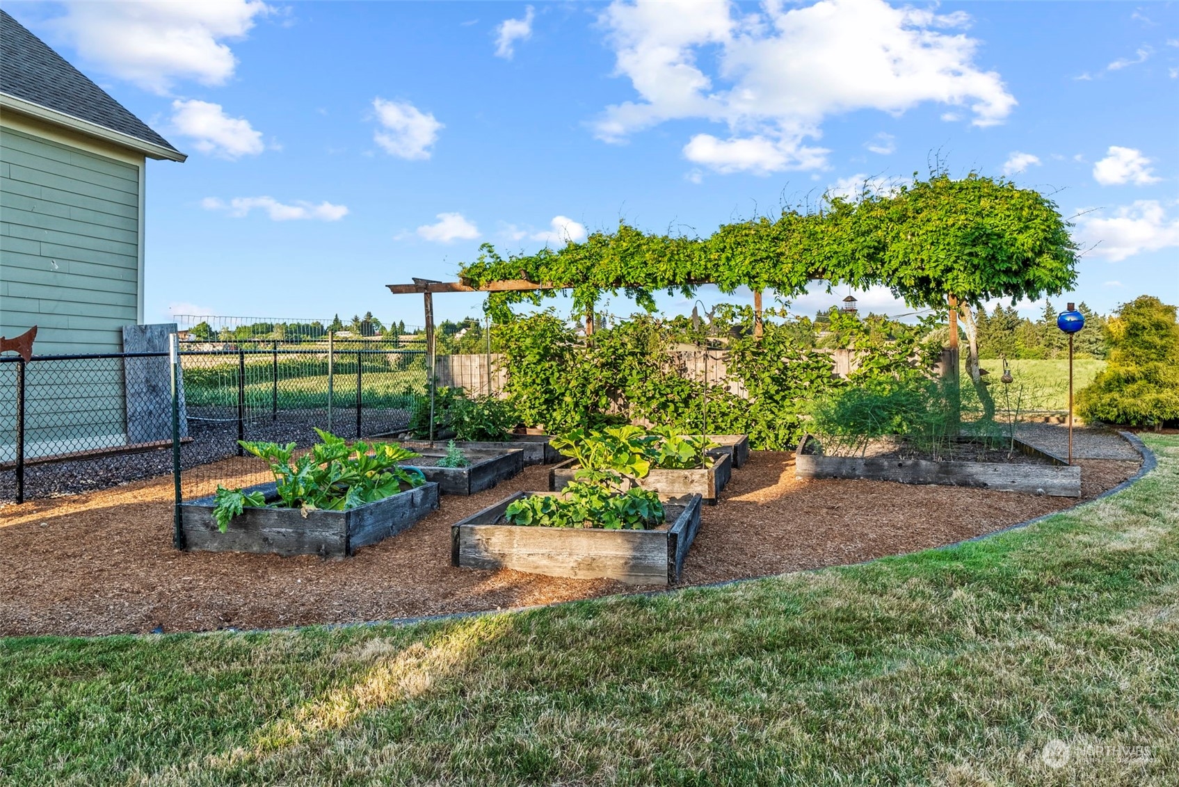 19501 Northwest Krieger Road Ridgefield, WA 98642 - Photo 36 of 38 a view of a garden with a patio