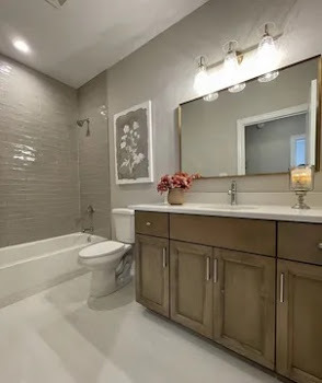 T3 15929 Prairie View Lockport, IL 60441 - Photo 16 of 27 a bathroom with a double vanity sink mirror and toilet