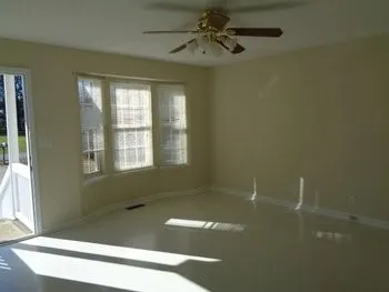 a view of a bathroom with a bathtub