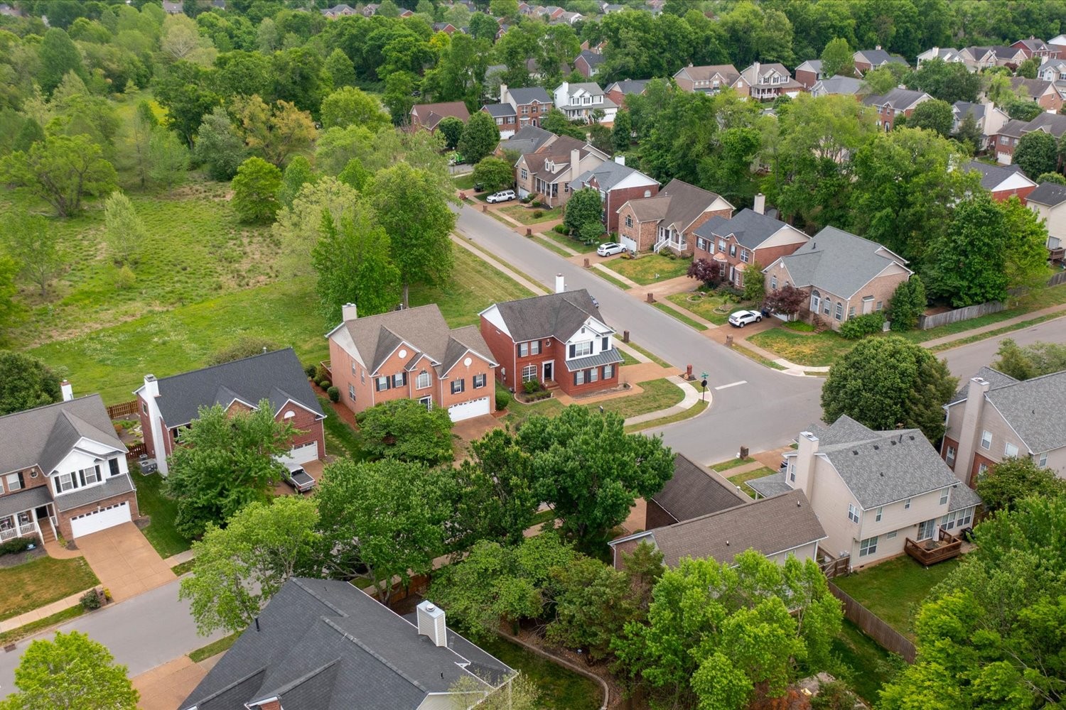 406 Orchid Road Franklin, TN 37064 - Photo 45 of 52 an aerial view of a house with a garden