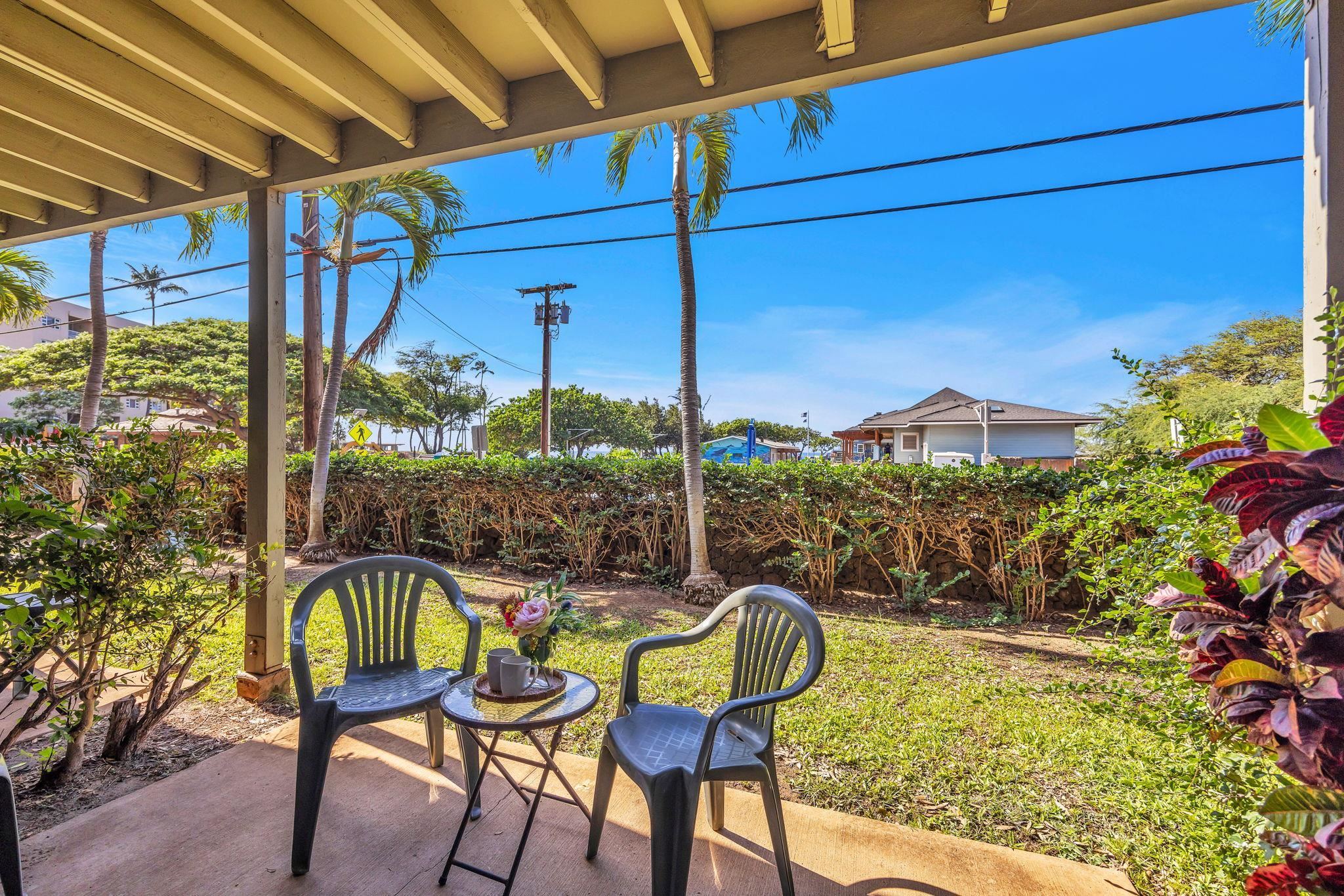 715 South Kihei Road, Unit 107 Kihei, HI 96753 - Photo 11 of 29 a view of a chairs and table in patio