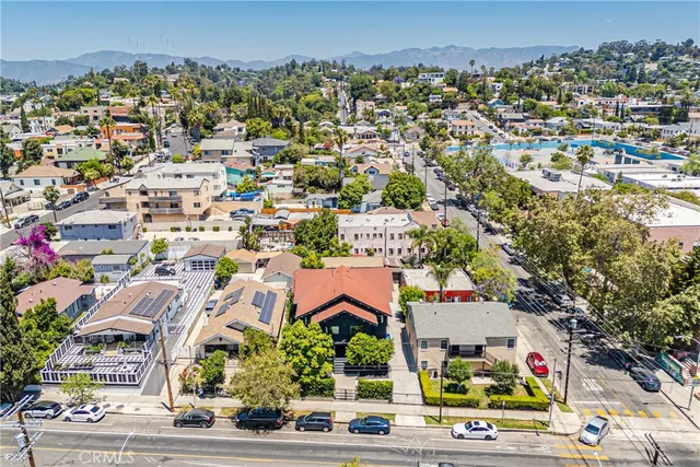 an aerial view of a city