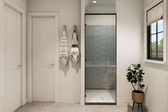 a bathroom with a shower