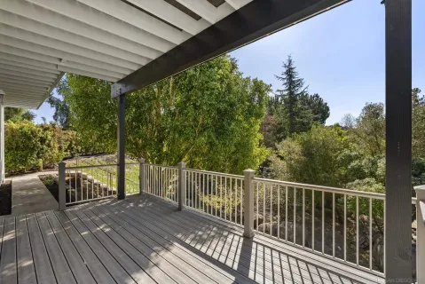 a view of a wooden deck