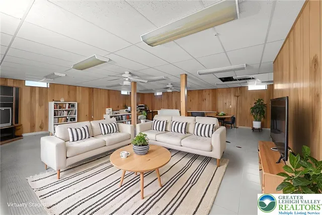 a living room with furniture