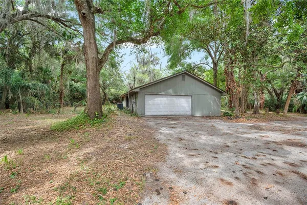 a house with trees in the background