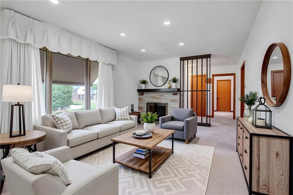 710 Walnut Street Monongahela, PA 15063 - Photo 2 of 46 a living room with fireplace furniture and a large window