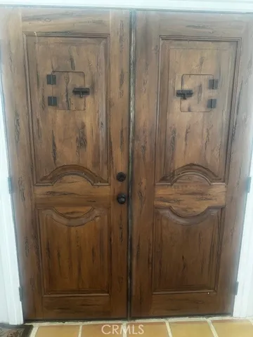 a view of wooden door