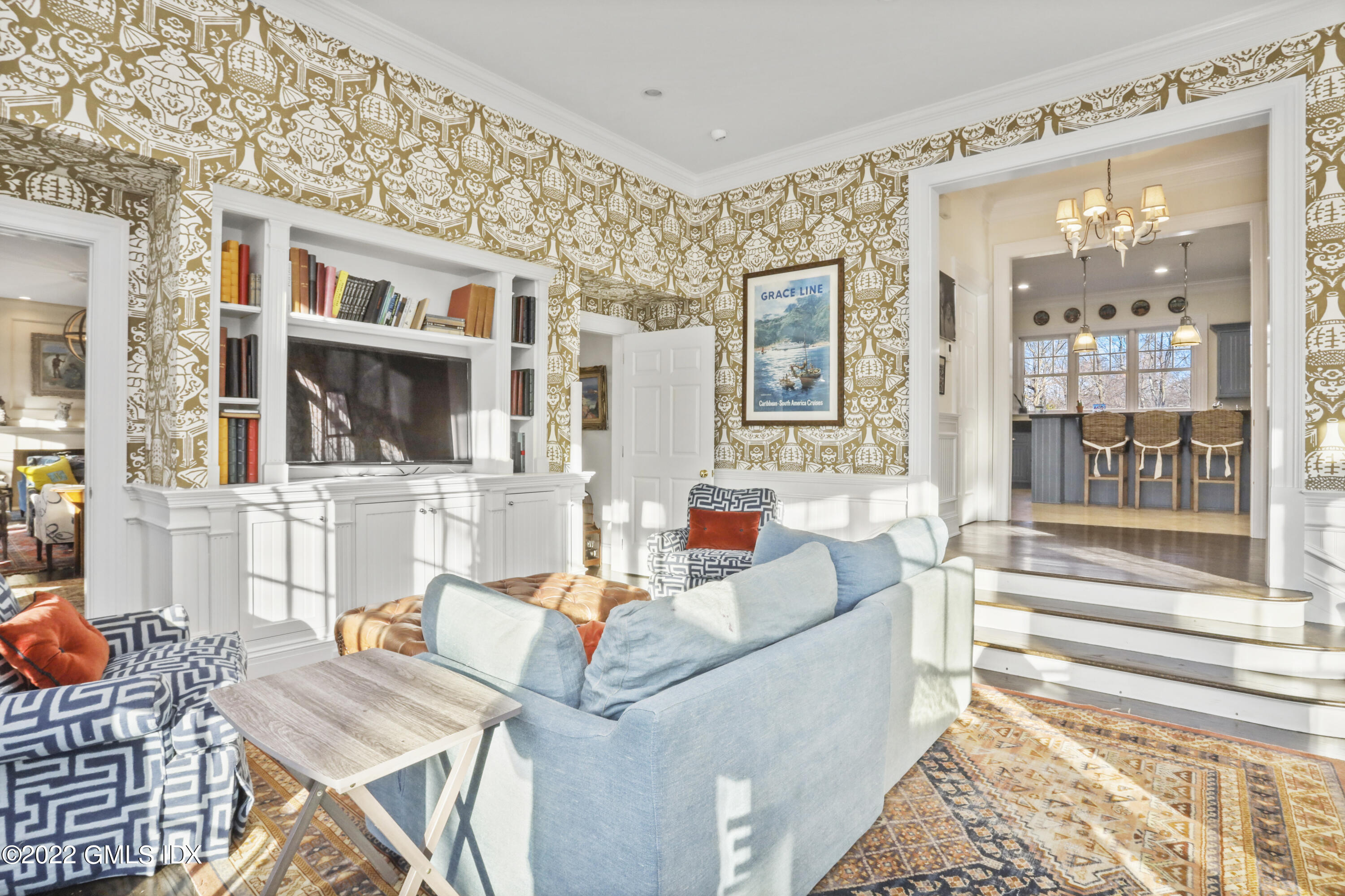 59 Cat Rock Road Cos Cob, CT 06807 - Photo 17 of 51 a living room with furniture and floor to ceiling windows