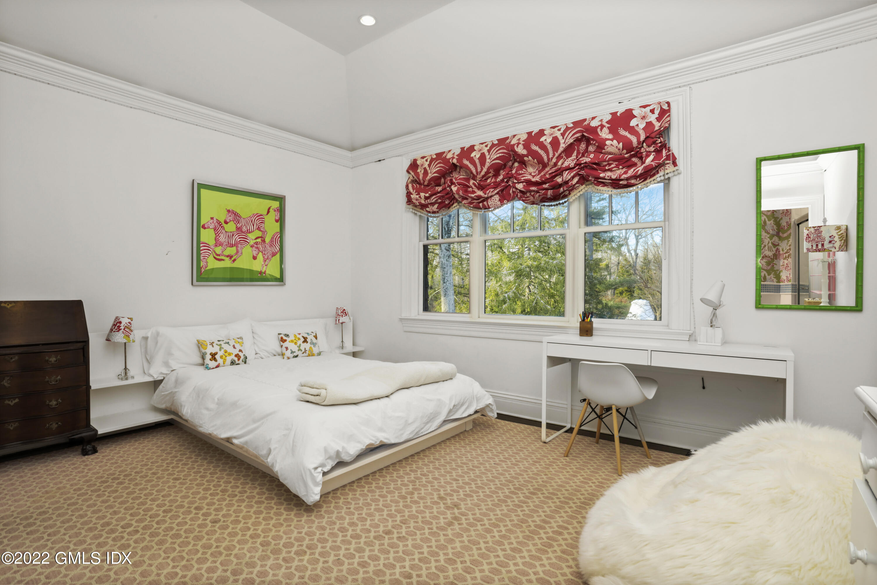 59 Cat Rock Road Cos Cob, CT 06807 - Photo 31 of 51 a bedroom with a bed and a table