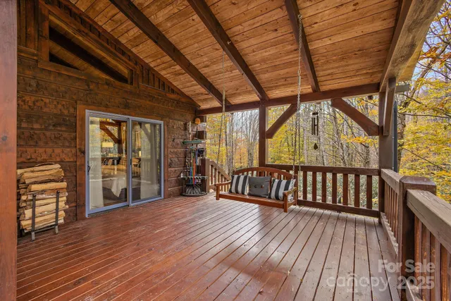 a view of deck with furniture and wooden floor