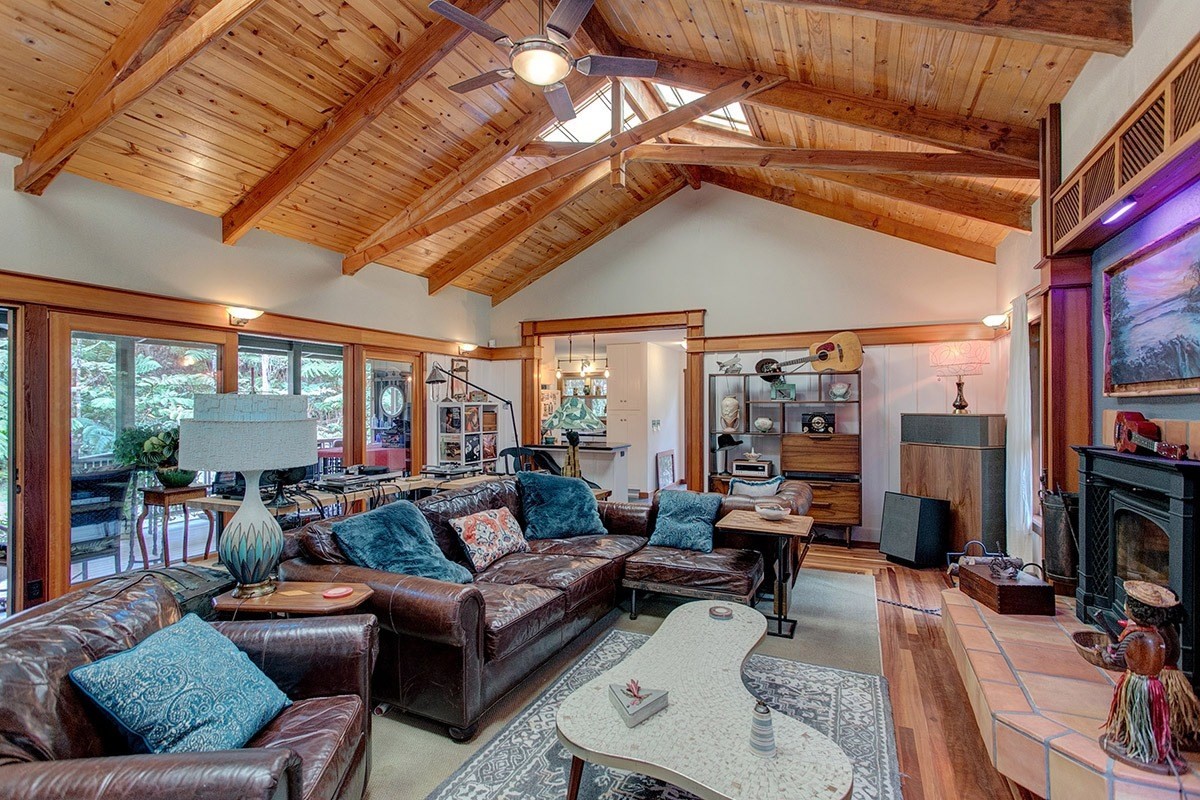 19-4242 Wright Road Volcano, HI 96785 - Photo 13 of 30 a living room with furniture and a fireplace