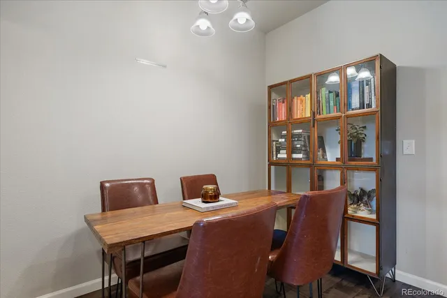 a workspace with furniture and window