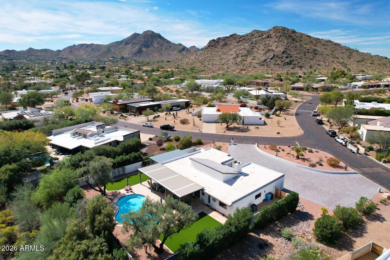 4641 East Mountain View Road Phoenix, AZ 85028 - Photo 29 of 43 Aerial-Rear Mountain View3