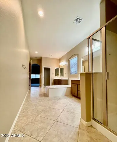 a view of a living room with a large window