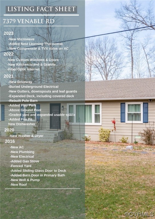 7379 Venable Road Kents Store, VA 23084 - Photo 2 of 28 a front view of a house with a yard