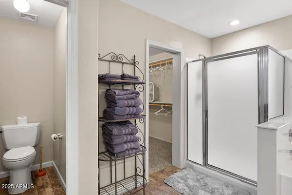 a room with a cabinets and a window