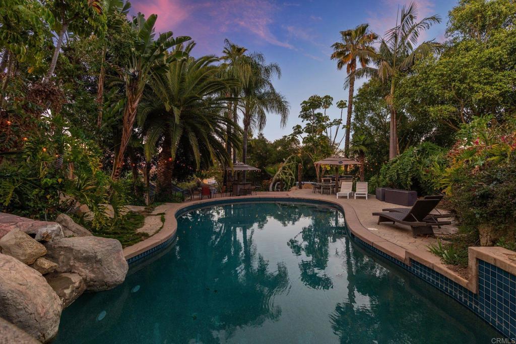 Lagoon-like pool with slide and hot tub.  Your every-day staycation!
