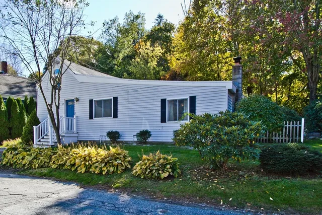 a view of a house with a garden