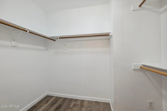 a view of small space with racks on the wall